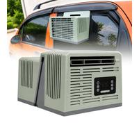 Mini Aire Acondicionado Portátil, AC Tienda Exterior Autoevaporación Sin Vaciar Agua Frecuente Mando Distancia Temporizador, AC Compacto Ventana para Campers Área Descanso Exterior 24V-Version