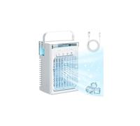 Mini Aire Acondicionado Portatil Silencioso 1000ml,Enfriador de Aire USB, Climatizador Frio Ventilador con hielo, 3 Velocidades, Temporizador 2/4/6H, Luz LED RGB Ideal para Oficina (White)