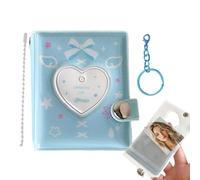 Mini álbum de fotos, soporte de PVC impermeable y portátil, álbum de recortes, portatarjetas de almacenamiento de fotos con llaveros, para adultos, cumpleaños, boda, San Valentín