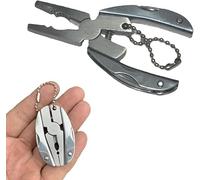 Mini alicates de bolsillo multiherramienta, alicates multiherramienta 7 en 1, alicates multifuncionales, mini juego de herramientas plegables, llavero de acero inoxidable, pelacables para pesca al