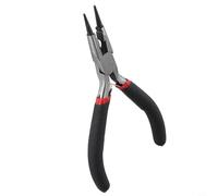 Mini alicates de punta plana doblados para hacer joyas, herramienta de corte y modelado de alambre de 4 pulgadas con asas ergonómicas, diseño de corte de extremo redondo lateral, B(E)