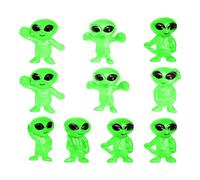 Mini Aliens | 10 Piezas Flexibles Exhibición | Alienígenas Miniatura Que Brillan en la Oscuridad,para Cumpleaños Regalo de Casa Nueva Día del Niño