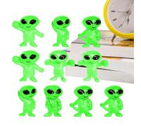 Mini Aliens - Figuras Flexibles Realistas Coleccionables de Exhibición 10 Piezas | Figuras Pequeñas Alienígenas Que Brillan En La Oscuridad | Para Estante Repisa Escritorio Dormitorio Colegio Regalo C