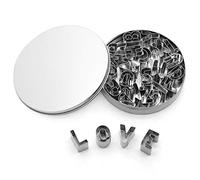 Mini Alphabet Cookie Cutter Set 26 Piezas de acero inoxidable Pequeñas herramientas de molde para Fondant Biscuit Cake Fruit Vegetables