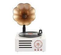 Mini altavoz creativo, fonógrafo, altavoz Bluetooth, bocina retro, flor, audio, tocadiscos rotatorio