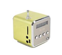 Mini Altavoz de Radio FM portátil, Reproductor de música estéreo Digital MP3 MP4, Soporte TF, Tarjeta USB, Disco FM (Yellow)