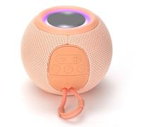 Mini altavoz inalámbrico Bluetooth portátil de tela, recargable, para casa, dormitorio, fiesta, color rosa