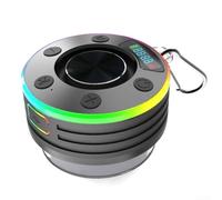 Mini altavoz inalámbrico portátil, IPX7 impermeable compatible con Bluetooth 5.3 Radio FM RGB luces con ventosa para baño/fiesta/al aire libre (negro)