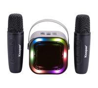 Mini Altavoz Karaoke portátil RGB, 2 micrófonos inalámbricos, Kooper