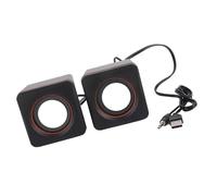 Mini Altavoz para Computadora, Cableado Estéreo de 3,5 Mm, Alimentado por | Par de de escritorio, carcasa de plástico, sonido de doble pista, para PC portátil MP3 MP4, configuración de escritorio de