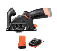 Mini Amoladora 12V CT-12BC - Cortadora Inalámbrica Motor Brushless Sin Escobillas - Disco de 76 mm, 20000 RPM, para Metal, Madera y Plástico Profesional - Kit con Bateria 2Ah y Cargador- Por Dnipro-M