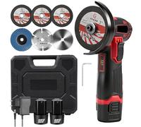 Mini Amoladora Angular Bateria, 19500rpm 76mm Mini Radial Bateria Con 2 Baterías 1300mAh 12V Y Discos Para Cortar Y Pulir, PequeñA Amoladora Inalambrica Para Esmerilar, Pulir, Cortar