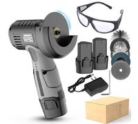 Mini amoladora angular de 12 V con disco de corte, amoladora angular inalámbrica de alta velocidad de 15,000 RPM con baterías de 1/2 y cargador, profundidades de corte de 0 a 2 pulgadas (dos baterías
