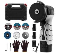 Mini amoladora angular de 16,8 V, batería Mini Flex con 2 baterías de 2000 mAh, 19800 rpm, discos de corte de 6 x 76 mm, juego profesional de amoladora angular con batería, adecuado para cortar, pulir