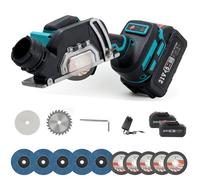 Mini amoladora angular de batería compatible con batería Maa-kita de 18 V, amoladora angular sin escobillas pequeña con 2 baterías de 3000 mAh, amoladora de corte de 19500 RPM para metal, azulejos