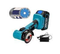 Mini amoladora angular eléctrica sin escobillas de 3 pulgadas, recargable, máquina pulidora rotación 180 ° for batería 18V(Two battery)