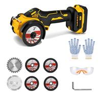 Mini amoladora angular inalámbrica compatible con batería Dewalt de 18 V/20 | 3 pulgadas sin escobillas, 20000 RPM, herramienta desnuda, 6 ruedas de corte incluidas, metal, madera y azulejos