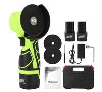 Mini amoladora angular inalámbrica de 18 V 550 W, máquina de molienda sin escobillas para moler, cortar, pulir, afilar, amoladora angular de batería con maleta, 2 baterías de 1.5 Ah, 2 discos de