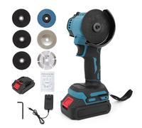 Mini Amoladora Angular Inalámbrica de 21V, Herramienta Eléctrica de Pulido Con 2 Baterías Recargables Multifuncional de Mano, con 7 Discos Para Ladrillo, Madera y Acero