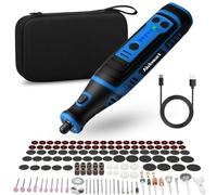 Mini Amoladora Bateria, 8V 2.0Ah Multiherramienta Con luz LED, 5 Velocidades 30000 rpm Máx, 135 Accesorios, Para Taladrar, Grabar, Pulir, Esmerilar y Eliminar óxido