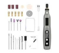 Mini amoladora eléctrica de mano CC de 5 V, carga USB, velocidad de 5 niveles, luz LED integrada ajustable para grabado y pulido