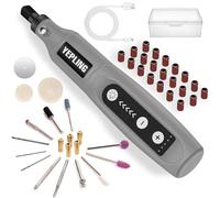 Mini Amoladora, YEPLING 3.7V Amoladora Electrónica DC, Herramienta Rotativa USB Recargable con 24 pcs Accesorios para los DIY Trabajos de Pulir