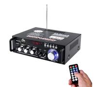 Mini Amplificador de Audio, Amplificadores Estéreo Bluetooth 5.0 Para Altavoces Domésticos y Sistema de Cine, Receptor de Sonido de Potencia de 2 Canales de 300 W+300 W, Puede Utilizar USB, Tarjeta SD