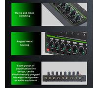 Mini amplificador de auriculares estéreo de 8 canales HA800S