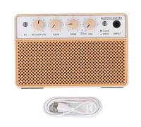 Mini Amplificador de bajo y Guitarra de 10W, Pequeño Amplificador Eléctrico Recargable con Canales Duales de Limpieza y Transmisión para Práctica en Interiores y Exteriores