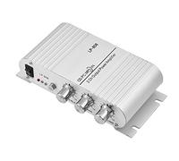 Mini amplificador de potencia de 2 canales HiFi est¡§|reo, audio, bajo, amplificador de potencia 20W + 20W digital para interiores/exteriores para motocicletas de autom¡§?viles