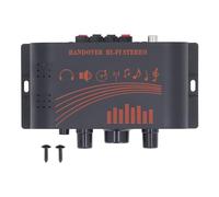 Mini Amplificador Estéreo 2 Canales 20W x 2 Cuerpo Aluminio Control Agudos Graves 2 Entradas Salidas Audio Doméstico Portátil para Hogar y Viaje