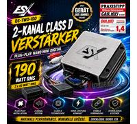 ESX QUANTUM QS-TWO-ISO 2 canales clase D mini amplificador con arnés de...