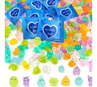 Mini Animales de Resina en Bolsas Sorpresa, Pequeños Accesorios Luminosos de Animales de Resina, Bolsas Sorpresa Envueltas Individualmente, Figuras Luminosas Pequeñas para Esconder (50PCS)