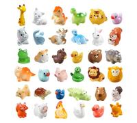 Mini Animals,40 Piezas Estatuas en miniatura Accesorios de Jardín de ,Mini estatuas de animales -Interior al aire libre Tabletop Doll House Fairy Garden Boys Girls Party Favors
