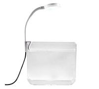 Mini Aquarium - Betta Fish Tank Deskto | Desktop Aquarium with Clip Lights For Office and Home, Non-Slip Base Tank For Viewing and Stress Relief, Clear; Perfect For Adding Serenity To Any