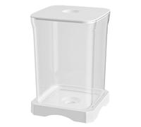 Mini Aquarium Komplettset mit Filter und Bodenlicht - Hochtransparentes rechteckiges Design, Fütterungsöffnung, Ideal für Betta- und Goldfische, Perfekt für Büro & Zuhause, Weißes Becken mit