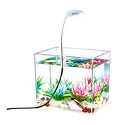 Mini Aquarium Tank - Desktop Fish Tank with Clips-On LED Light and Clear Non-Slip Base | Betta Fish Aquarium for Home Bedroom Living Room Apartment, Ideal for Beginners Adults Kids Fishkeeping and