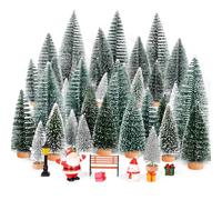 Mini Árbol de Navidad, 18 Piezas Árbol de Navidad Artificial Árbol de Abeto Miniatura Árboles de Mesa con Mini Figuras Navideñas Navidad Decoración de Mesa Hogar