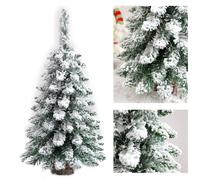 Mini árbol de Navidad de escritorio de 45 cm con follaje realista de PVC con detalles de piña y decoración festiva u oficina para sala de estar, dormitorio, mesa de Navidad (verde)