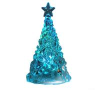 Mini árbol de Navidad lámpara de noche acrílico multicolor suave brillo cálido estrella barra superior dormitorio escritorio sala de estar decoración de vacaciones 10 cm (D)
