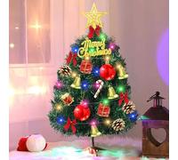 Mini Árboles De Navidad 30cm, Árbol de Navidad Artificial, Mini Árbol de Navidad Artificial con Luces LED, Arbol Navidad Pequeño, Árbol de Navidad de Mesa, para Decoración de Escritorio