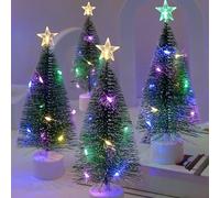 Mini Arbolitos de Navidad,Mini árbol de Navidad con luz DIY Navideño,Micro Paisaje,Decoración de Oficina,Hogar