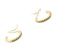 Mini aretes de aro en espiral, circonita cúbica completa, acero de titanio, chapado en oro de 18 quilates, regalo de lujo diario para mujer, Chapado en oro de 18 quilates