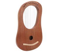 Mini Arpa de Lira Okoume de 10 Cuerdas, Llave de Afinación, Silla de Montar de Hueso, Principiantes, Niños, Estudiantes, Práctica, Puesta en Escena, Grabación, Escala C Mayor
