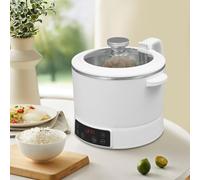 Mini arrocera pequeña de acero inoxidable Rice Cooker, olla baja en carbohidratos con vapor, antiadherente, función automática de mantenimiento del calor, función antiquemadores en seco, para 1 a 3