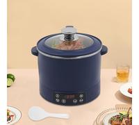 Mini arrocera pequeña de acero inoxidable Rice Cooker, olla baja en carbohidratos con vaporera, revestimiento antiadherente, función automática de mantenimiento del calor, función antiquemadores en