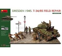 Mini Art 36064 1/35 Dresde 1945. T-34/85 Reparación De Campo. Gran Conjunto