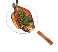 Mini asador de alambre - Acero inoxidable, Roti con mango de madera, red para chapati, de cocción multiusos, red para parrilla antiquemaduras con mango, P