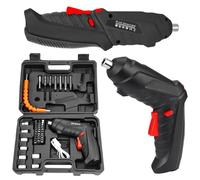 Mini Atornillador Inalámbrico 4,2 V - Juego de 47 Unidades Con Destornillador Eléctrico USB, Luz LED y Maletín de Herramientas Para Proyectos