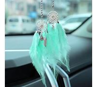 Mini atrapasueños para el interior del coche, colgante de espejo retrovisor para coche, accesorios dobles, decoración de campanillas de viento, multicolor